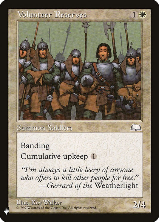 MTG Card Title: Volunteer Reserves PLST/WTH-29
