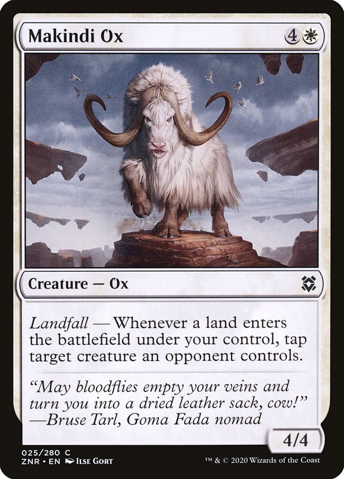 MTG Card Title: Makindi Ox ZNR/25