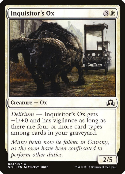 MTG Card Title: Inquisitor's Ox SOI/24