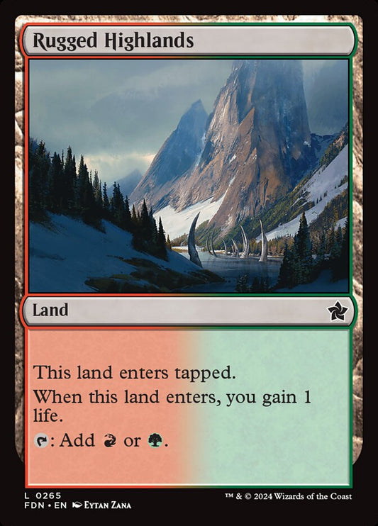 MTG Card Title: Rugged Highlands FDN/265