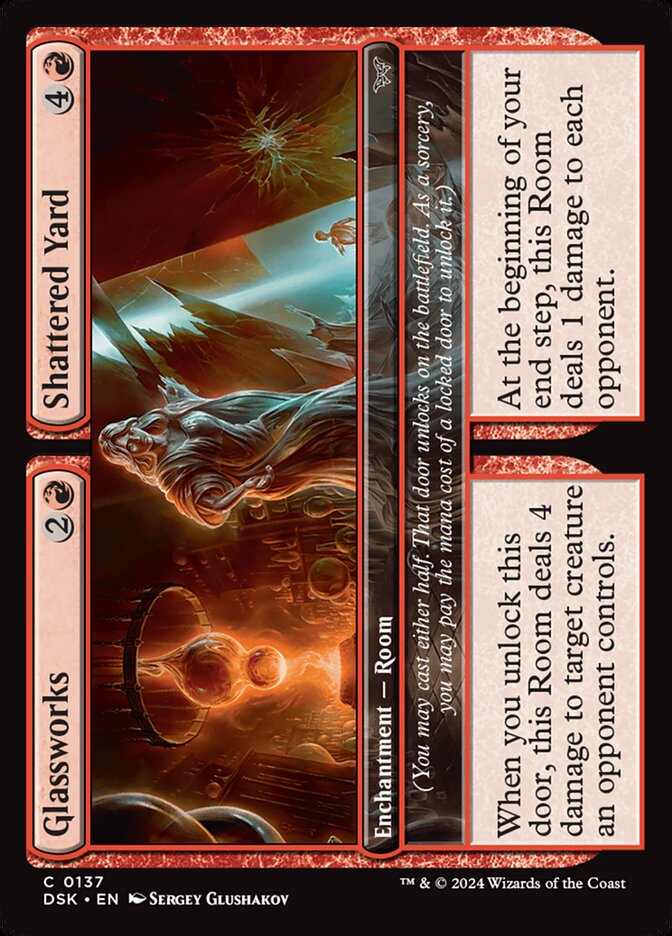 MTG Card Title: Glassworks // Shattered Yard DSK/137