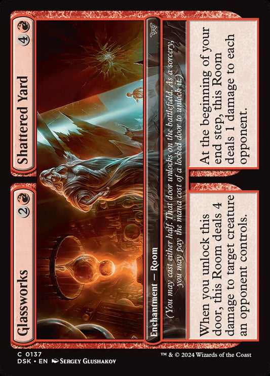 MTG Card Title: Glassworks // Shattered Yard DSK/137