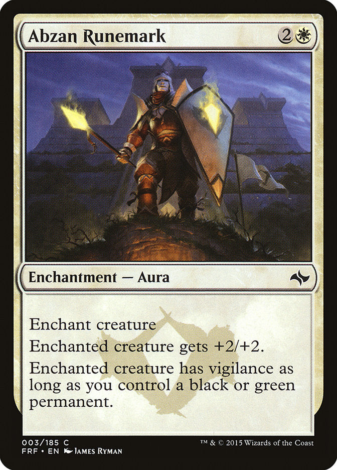 MTG Card Title: Abzan Runemark FRF/3