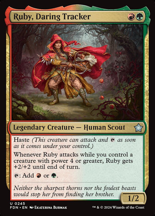 MTG Card Title: Ruby, Daring Tracker FDN/245