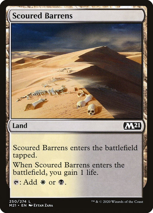 MTG Card Title: Scoured Barrens M21/250