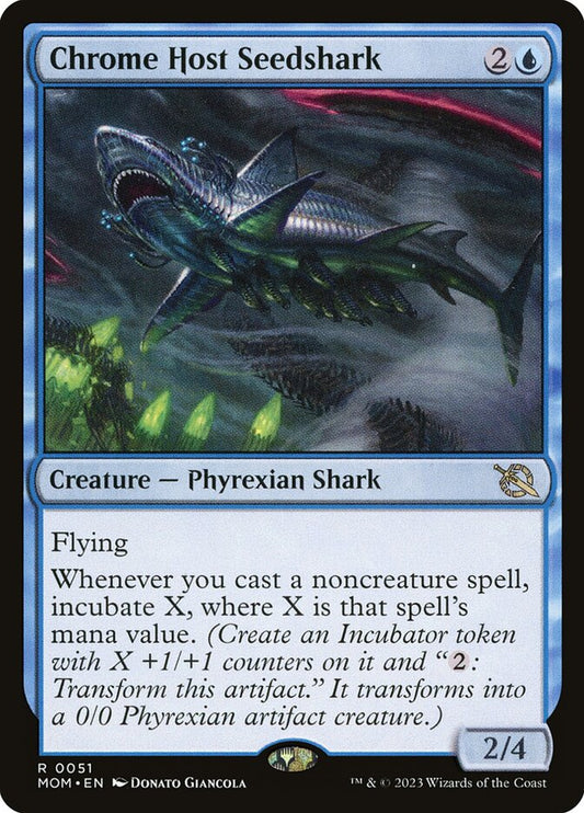 MTG Card Title: Chrome Host Seedshark MOM/51