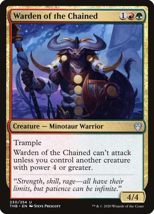 MTG Card Title: Warden of the Chained THB/230