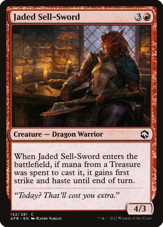 MTG Card Title: Jaded Sell-Sword AFR/152