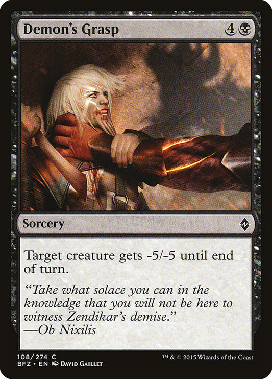 MTG Card Title: Demon's Grasp BFZ/108