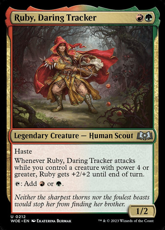 MTG Card Title: Ruby, Daring Tracker WOE/212