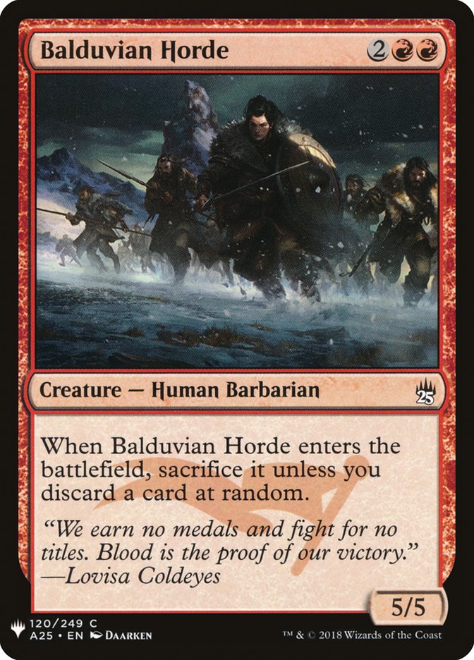 MTG Card Title: Balduvian Horde PLST/A25-120