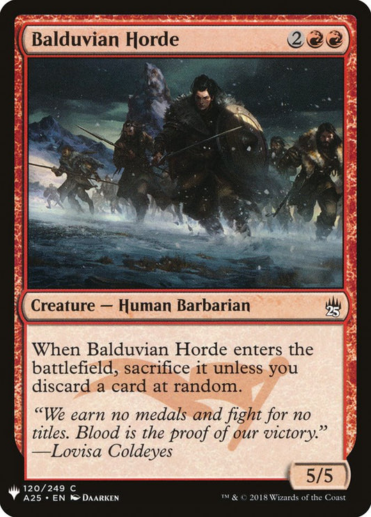 MTG Card Title: Balduvian Horde PLST/A25-120